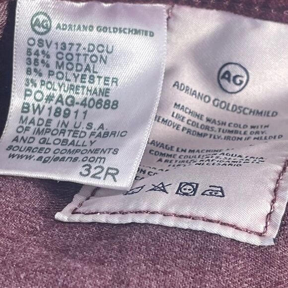 Adriano Goldschmied AG The Stevie Wine Velvet Textured Slim Straight Jea… - Picture 10 of 12